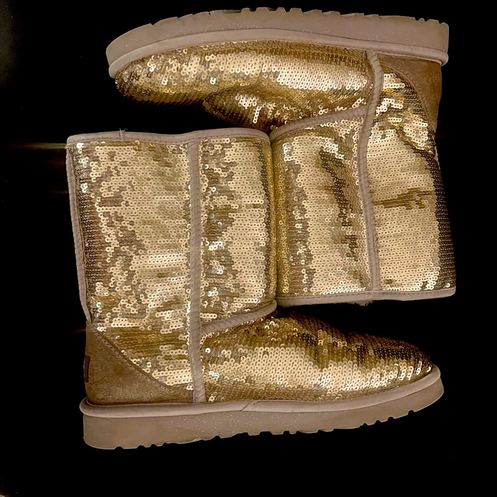 Gold Sequin Classic Ugg Boots